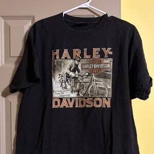 Harley-Davidson Black and Orange Graphic Tee